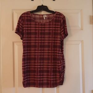 Maroon Plaid Blouse